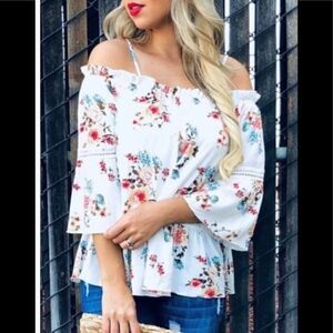 & the why floral boho top